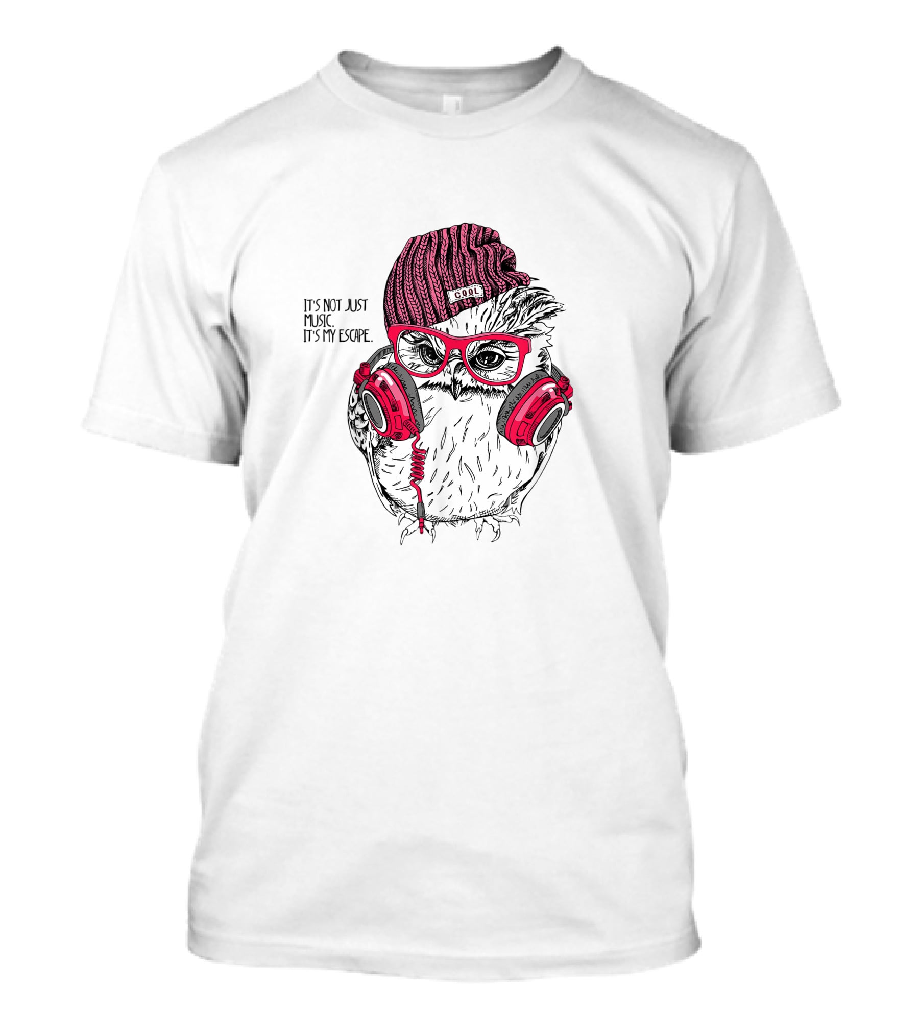 Cool Owl Listening To Music It's Not Just Music It's My Escape Owl Lovers T-Shirt