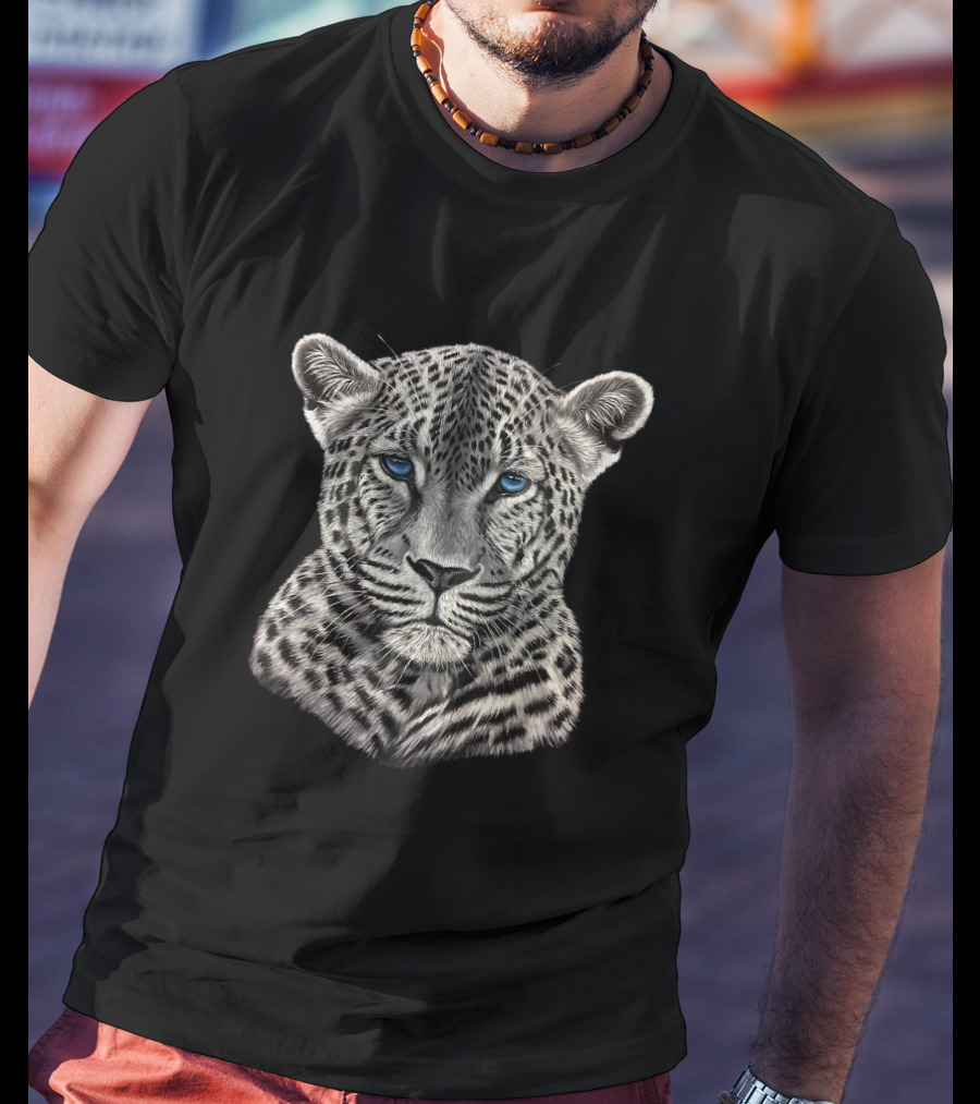 Leopard With Striking Blue Eyes T-Shirt