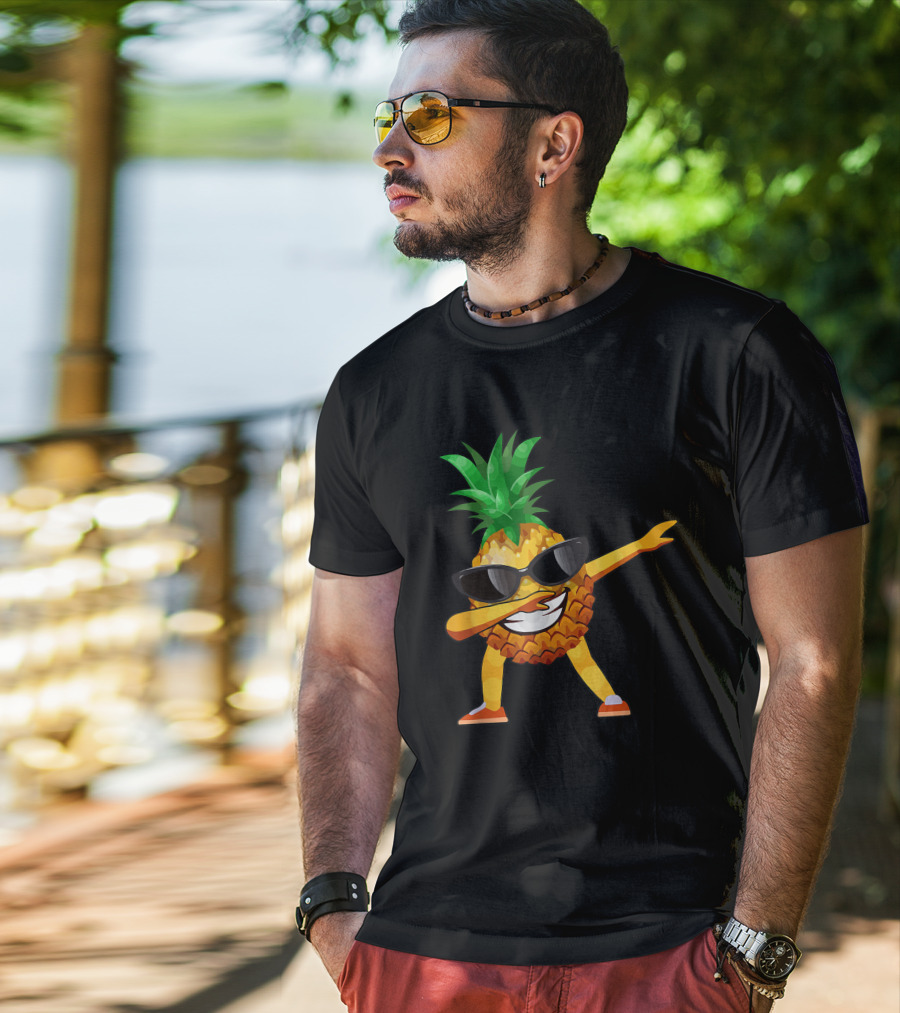 Dabbing Pineapple Sunglasses Smile T-Shirt