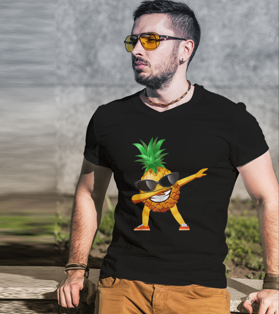 Dabbing Pineapple Sunglasses Smile T-Shirt