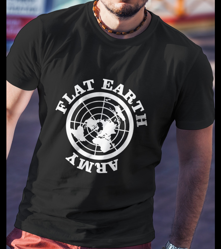 Flat Earth Army World Map T-Shirt