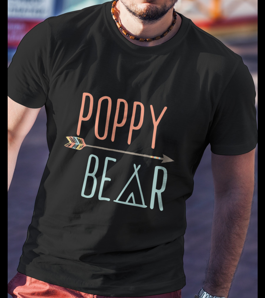 Poppy Bear Arrow Teepee Grandpa T-Shirt