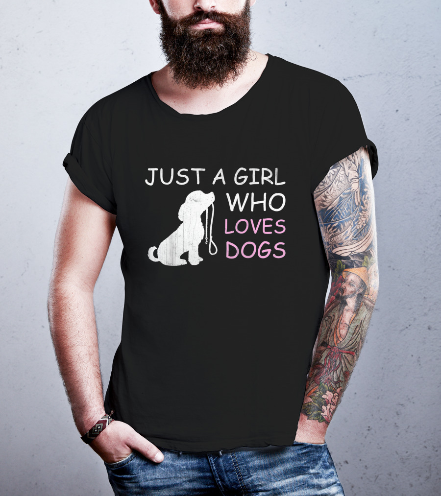 Just A Girl Who Loves Dogs With Leash T-Shirt
