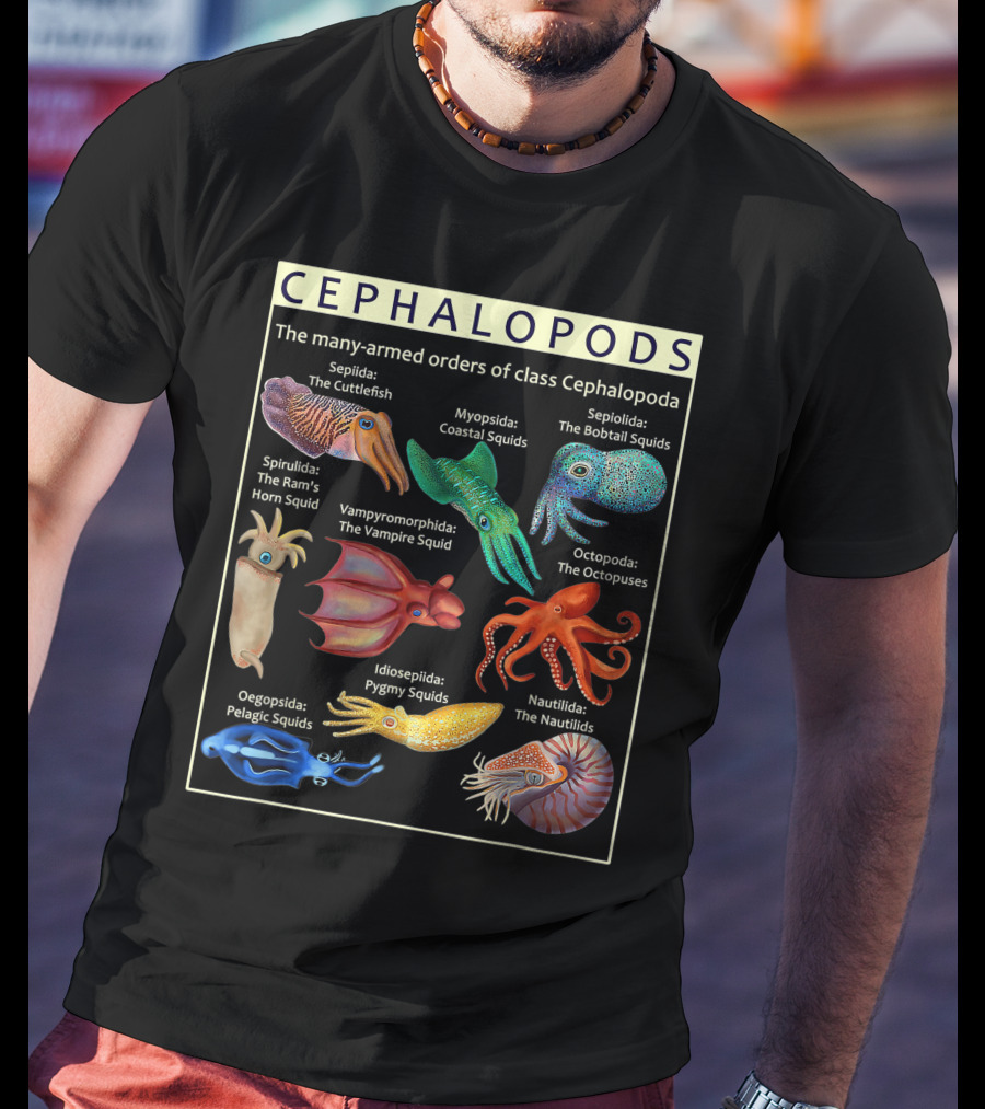 Cephalopods The Many-Armed Orders Of Class Cephalopoda Octopoda The Octopus T-Shirt