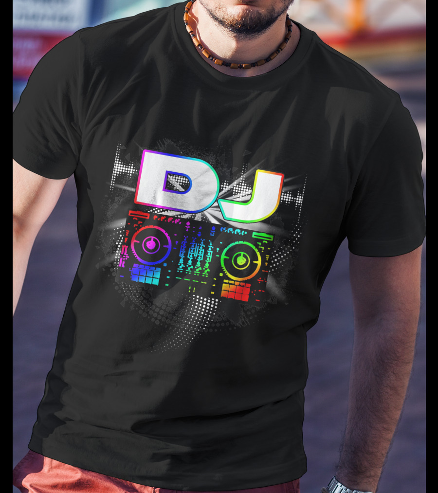 DJ Music Lover Colorful Soundwave Music Player T-Shirt