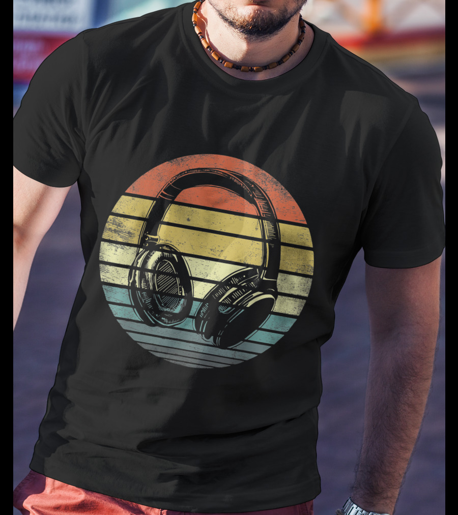 Music Lover Producer DJ Retro Headphones T-Shirt