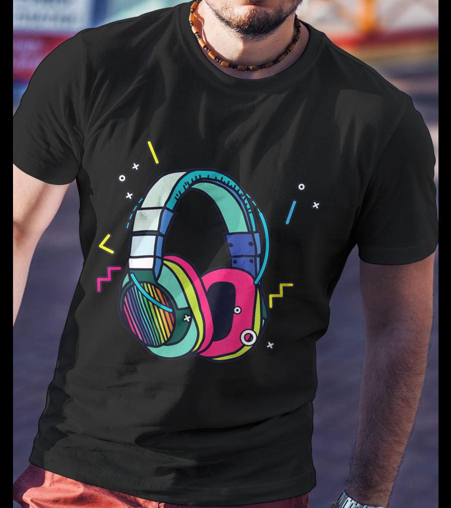 Music Sound Headphones Colorful DJ T-Shirt