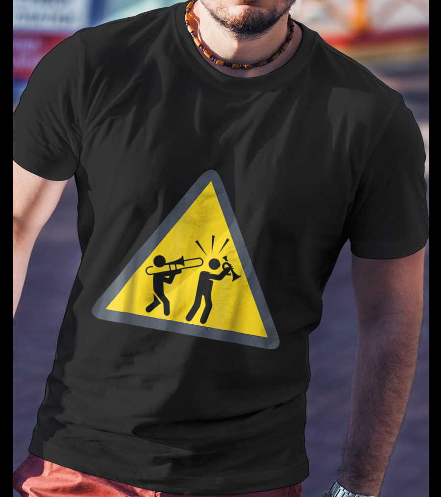 Trombone Funny Trombonist Warning Sign Icons T-Shirt