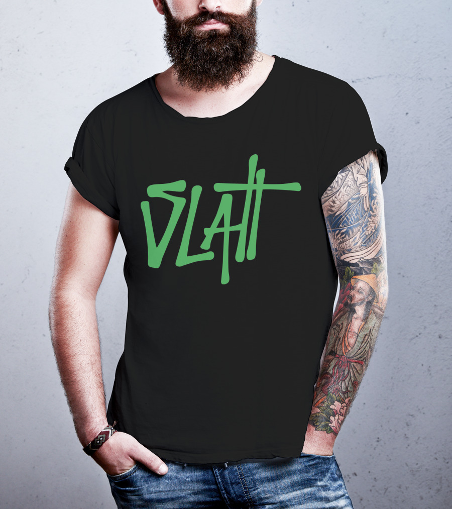 Slatt Young Thug Green Text T-Shirt