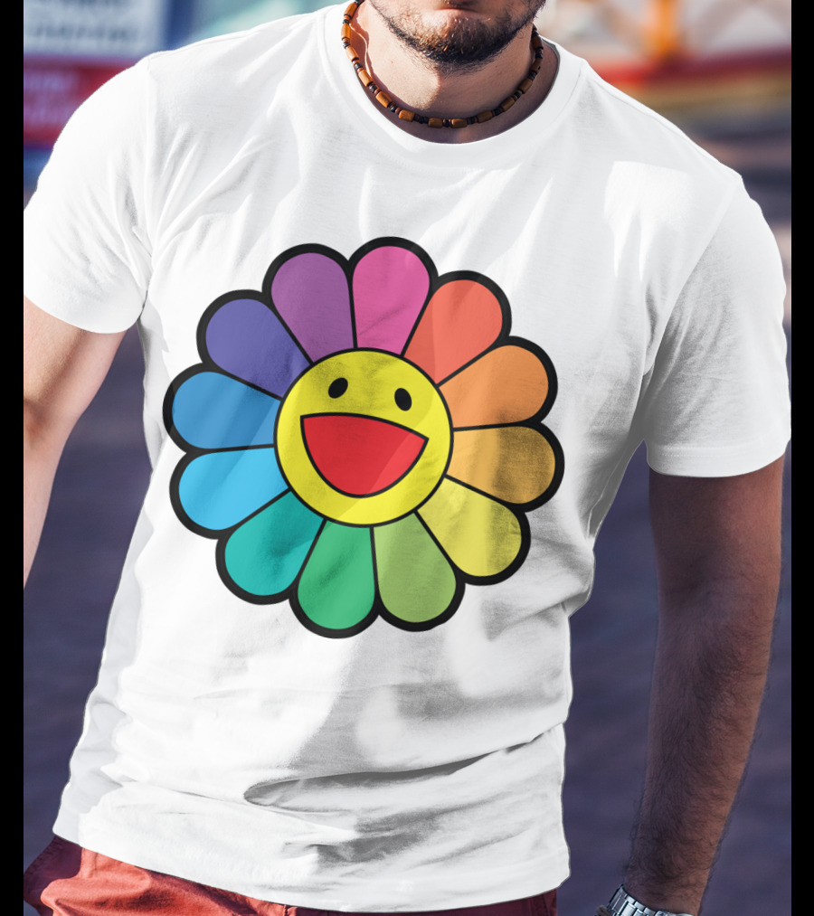 Takashi Murakami Smiling Flower Rainbow Colors T-Shirt