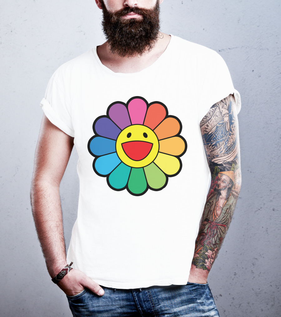 Takashi Murakami Smiling Flower Rainbow Colors T-Shirt