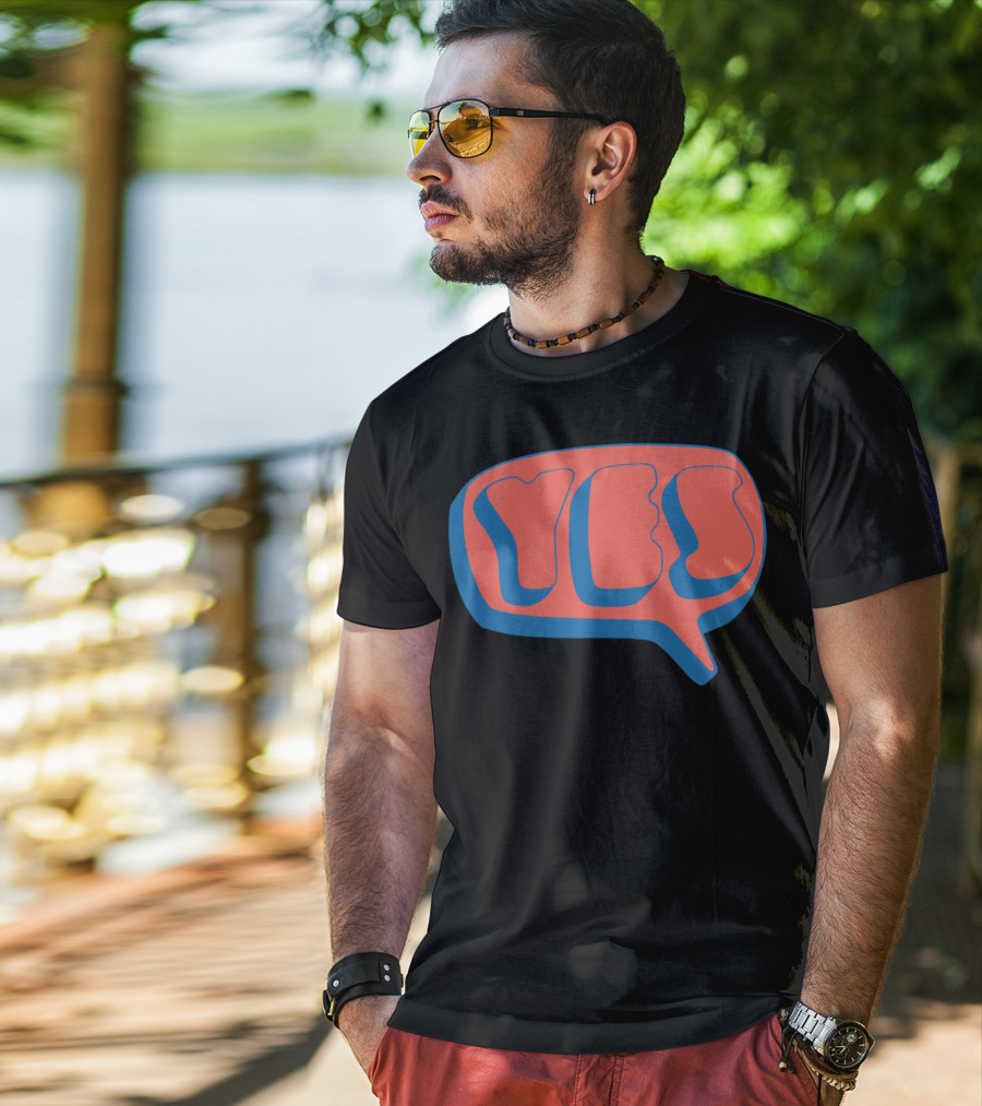 Yes 1969 Album Logo Retro Text Bubble T-Shirt