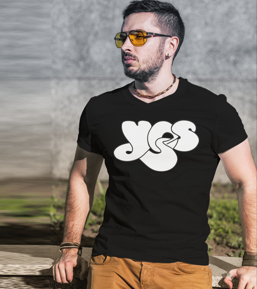 Yes Band Iconic Logo White Bubble Letters T-Shirt