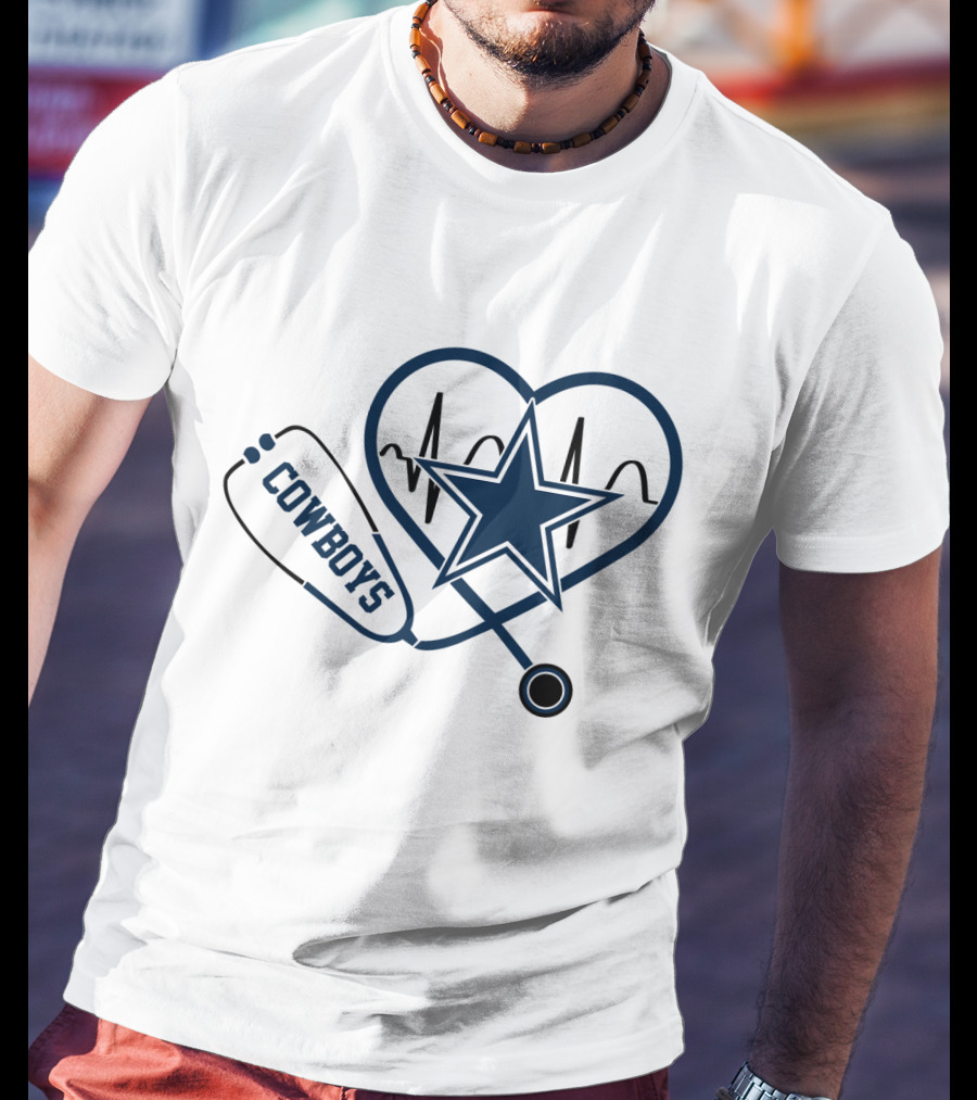 Cowboys Heartbeat Stethoscope Star T-Shirt