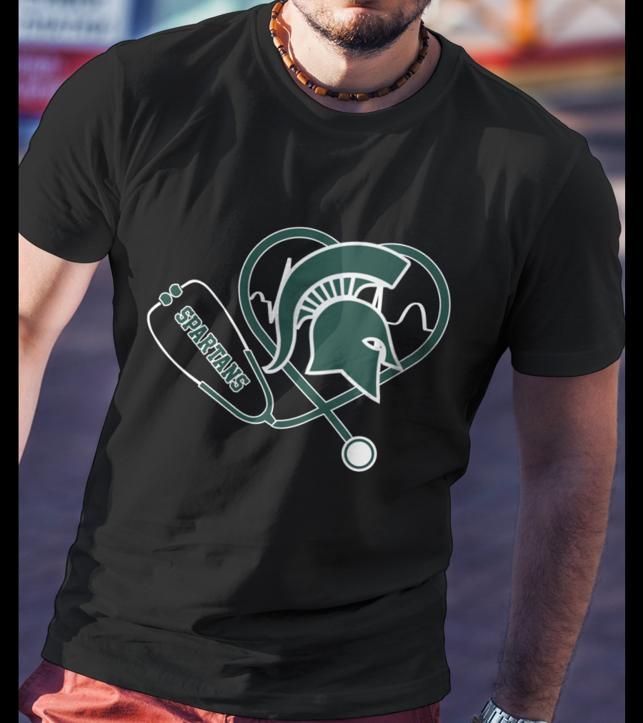 Spartans Heartbeat Stethoscope Michigan State T-Shirt