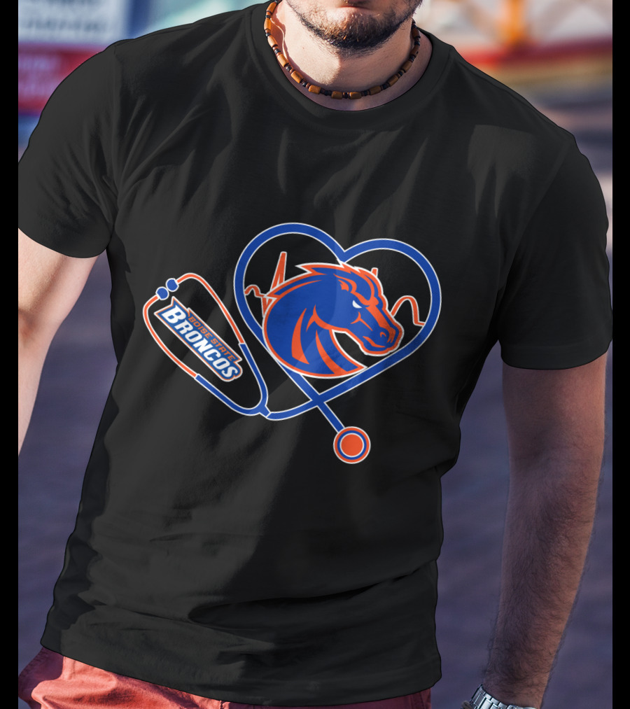 Boise State Broncos Heartbeat Stethoscope T-Shirt