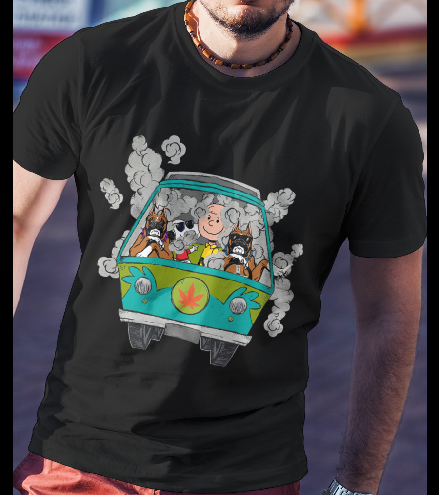 Boxer Ds0 Charlie Brown Snoopy Mystery Machine Crossover T-Shirt