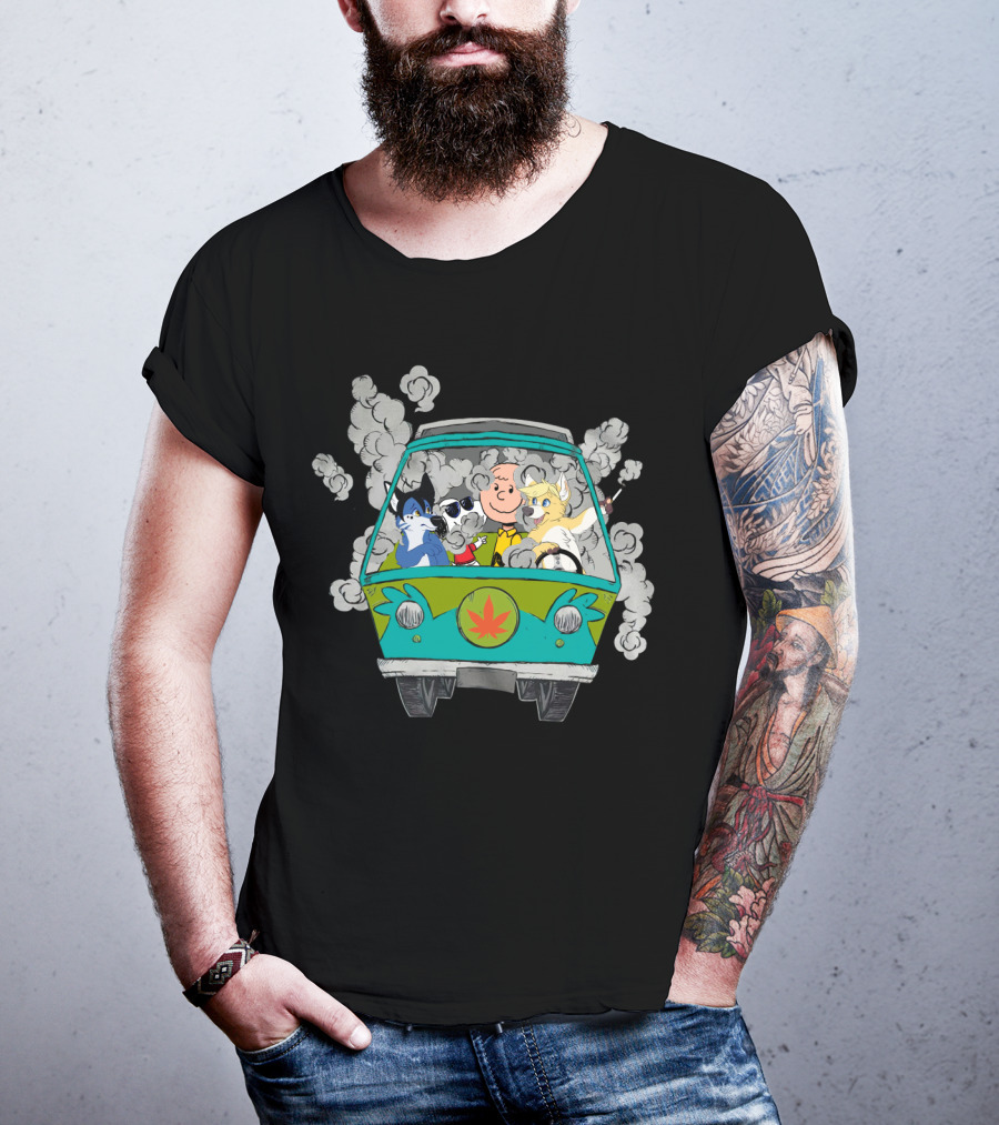 Corgi Ds0 Charlie Brown Woodstock Van Cannabis Smoke T-Shirt