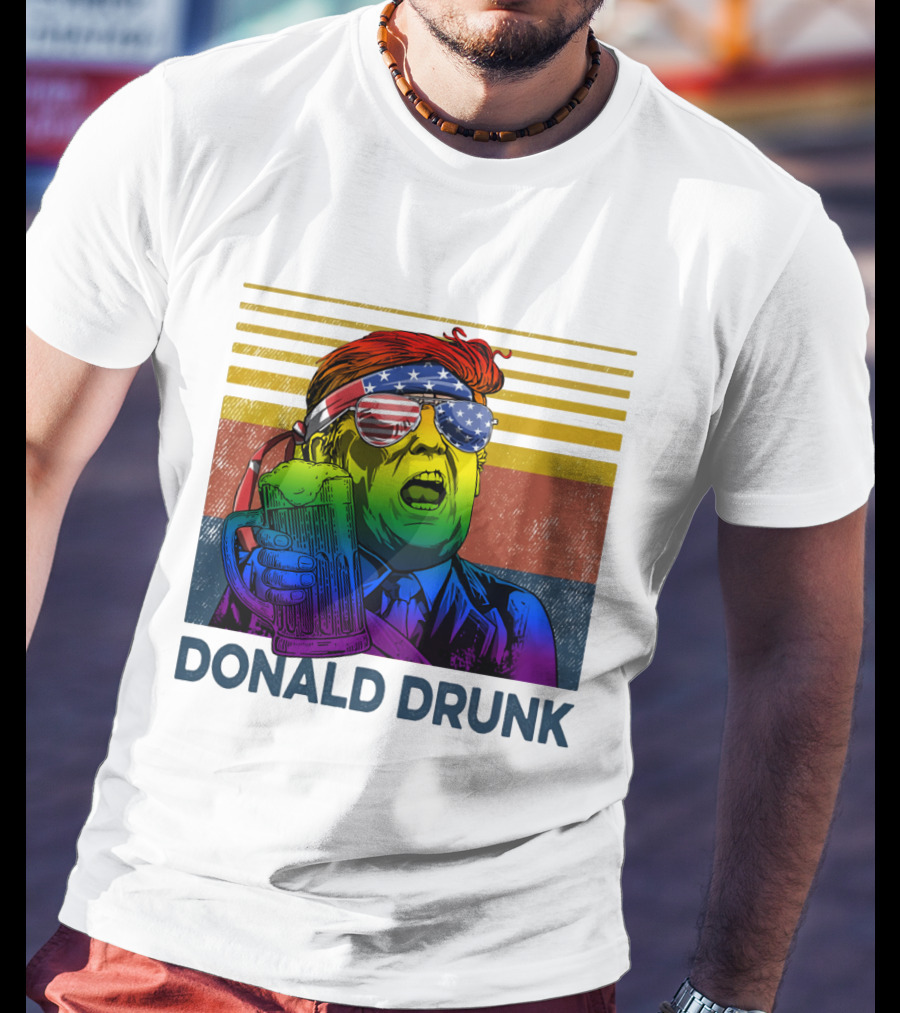 Donald Drunk Vintage Style Patriotic Beer Lover T-Shirt