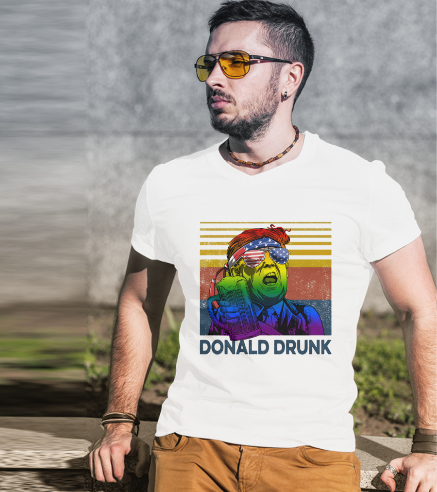 Donald Drunk Vintage Style Patriotic Beer Lover T-Shirt