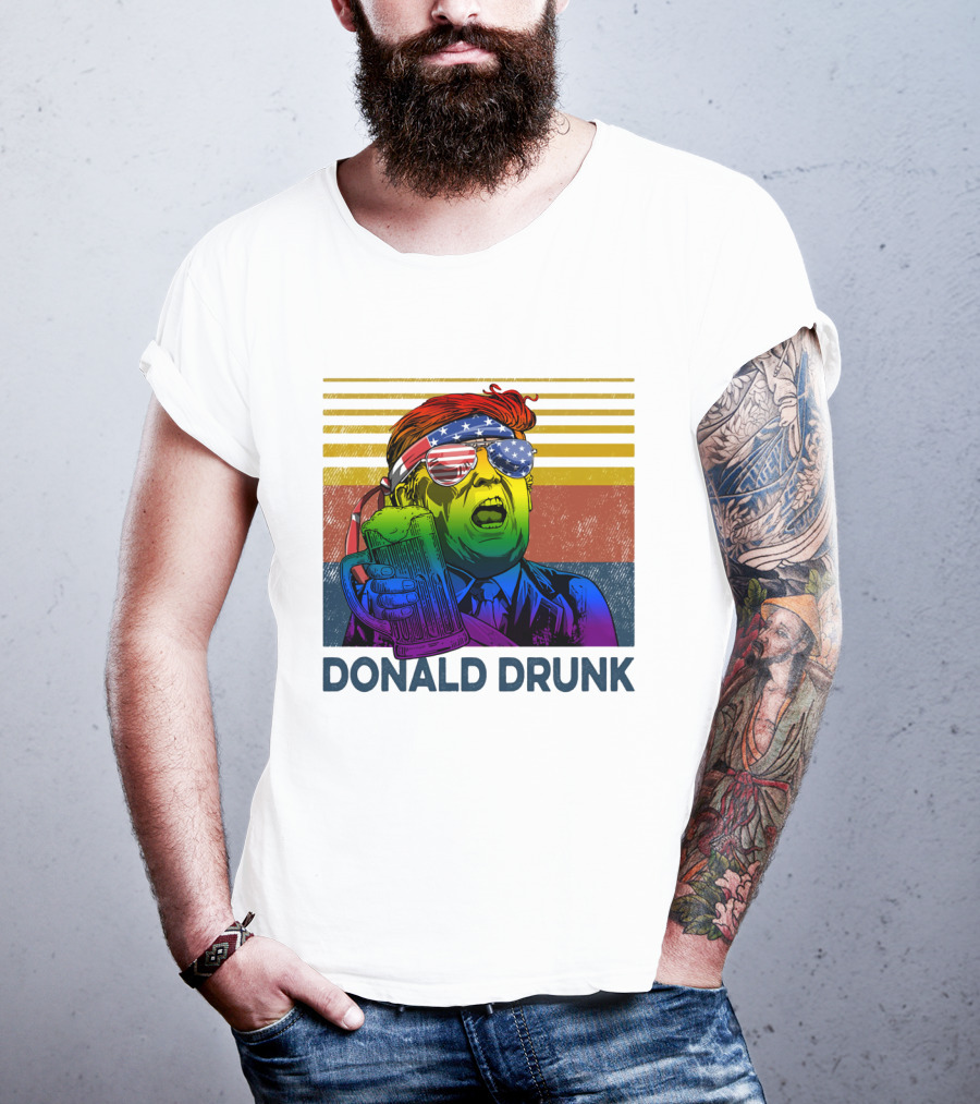 Donald Drunk Vintage Style Patriotic Beer Lover T-Shirt