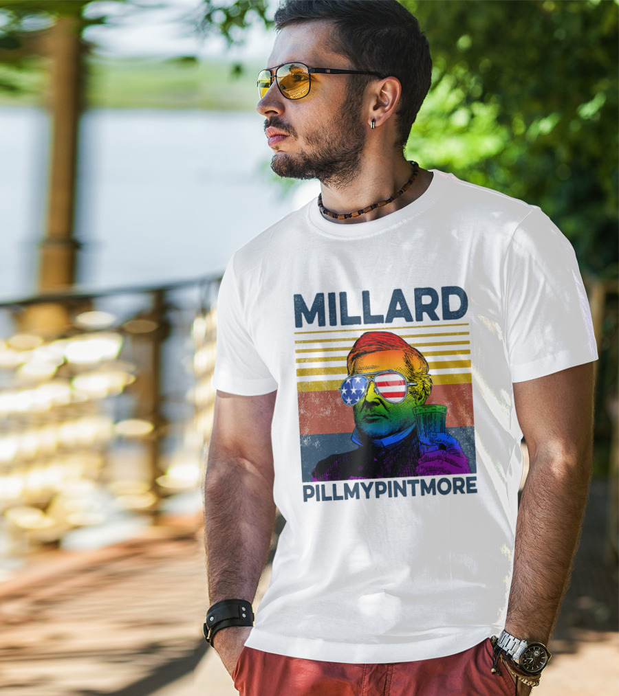 Millard Pillmypintmore Rainbow Flag American Sunglasses Beer T-Shirt