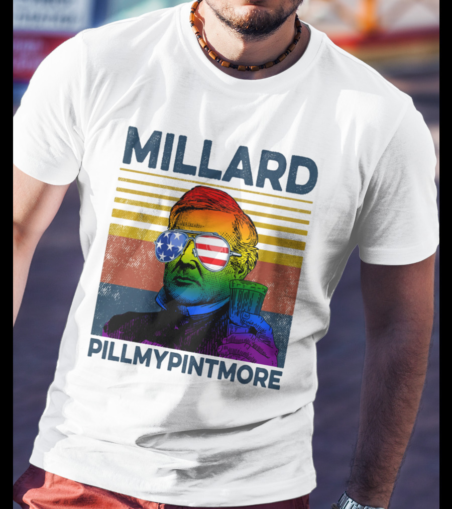 Millard Pillmypintmore Rainbow Flag American Sunglasses Beer T-Shirt