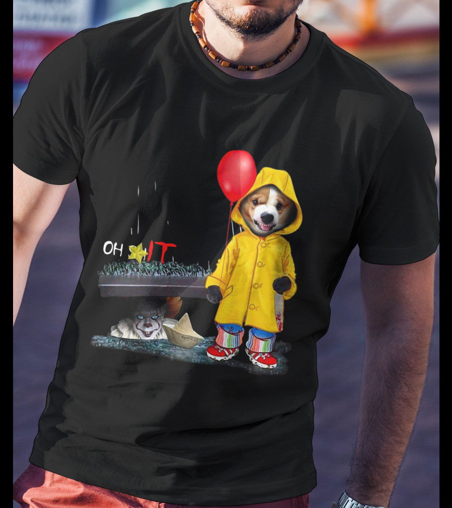 Oh Corgi IT Raincoat Balloon T-Shirt