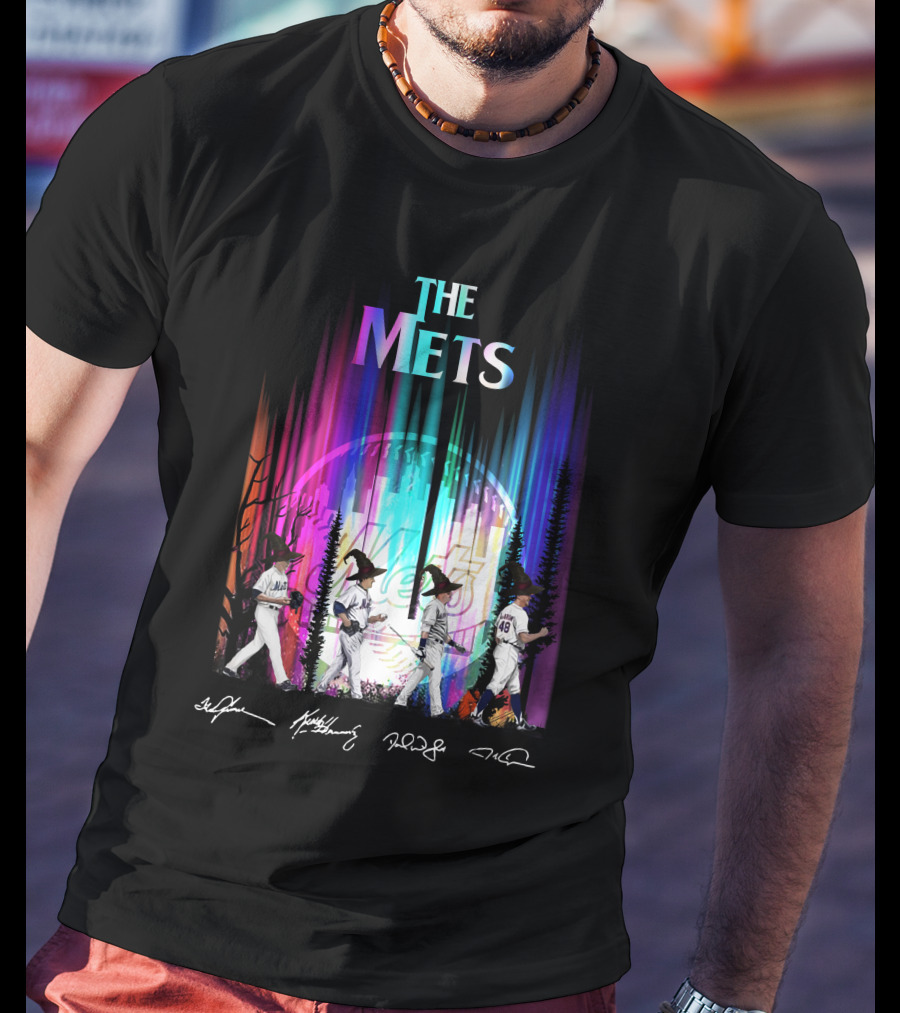 The Mets Neon Forest Baseball Player Walk With Signatures T-Shirt