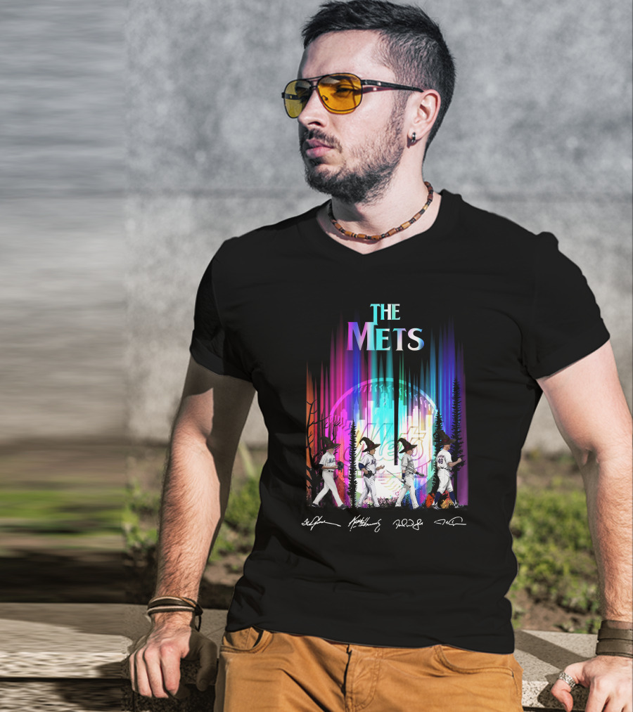 The Mets Neon Forest Baseball Player Walk With Signatures T-Shirt