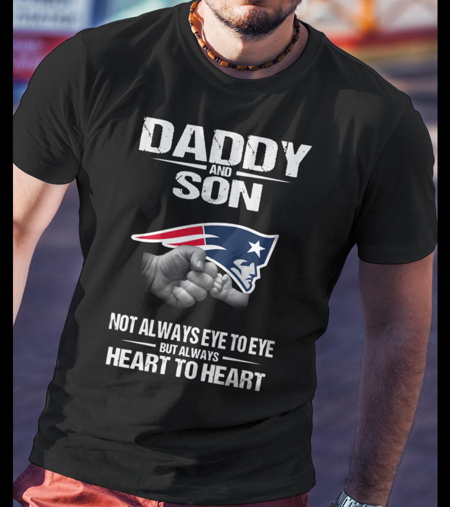 Daddy And Son New England Patriots Heart To Heart T-Shirt
