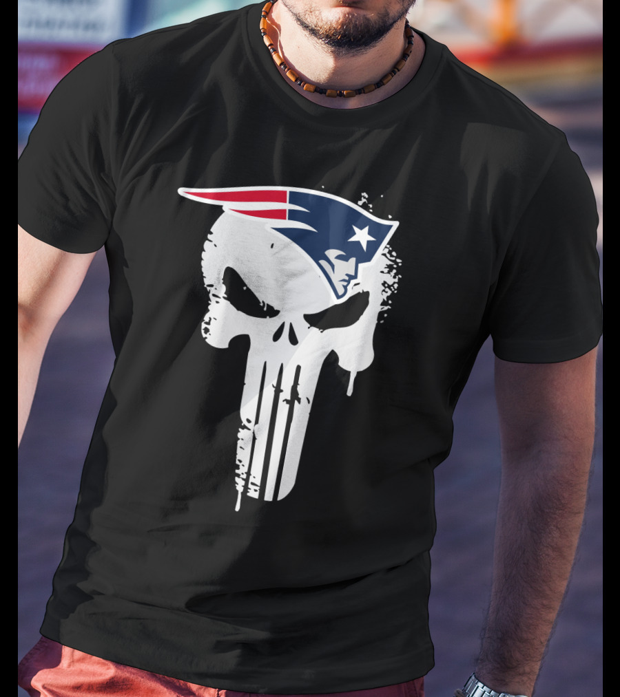 New England Patriots Punisher Skull T-Shirt
