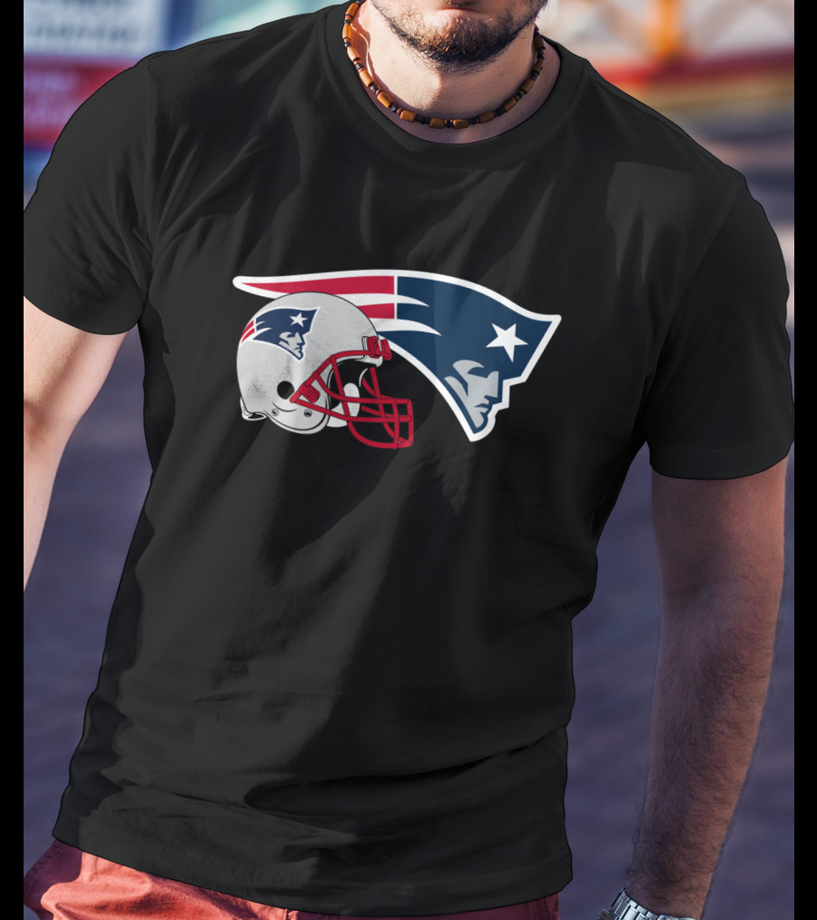 New England Patriots Helmet And Logo Patriots Football Team T-Shirt