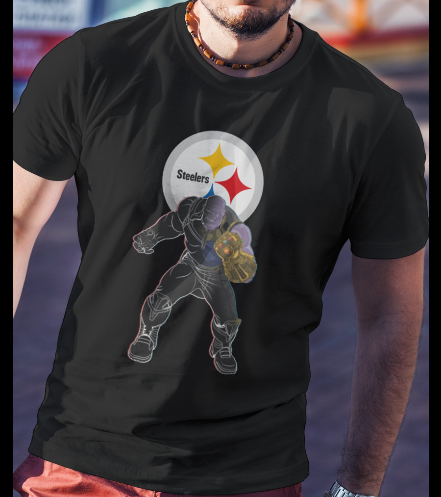 Steelers Nfl Team With Infinity Gauntlet Comic Crossover T-Shirt
