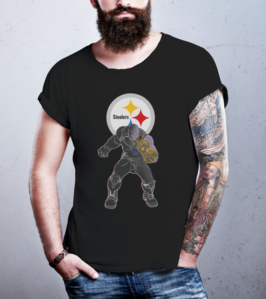 Steelers Nfl Team With Infinity Gauntlet Comic Crossover T-Shirt
