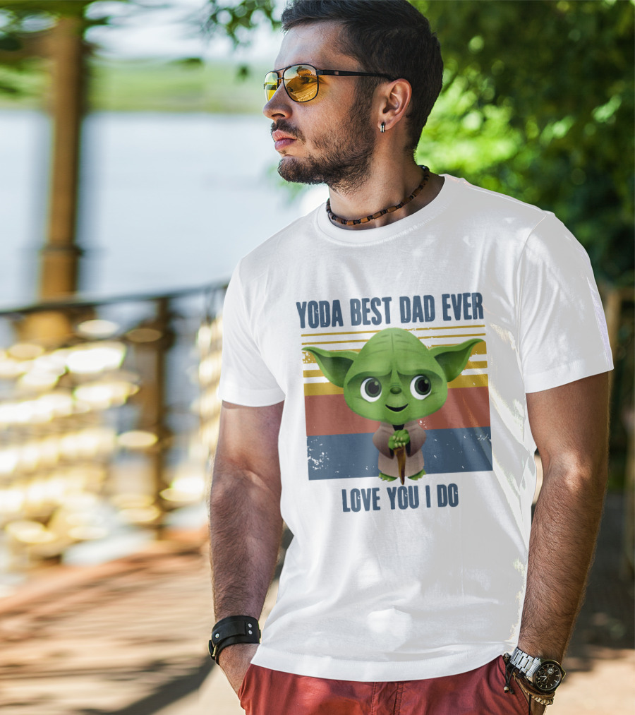 Vintage Yoda Best Dad Ever Love You I Do Retro Star Wars Father's Day T-Shirt