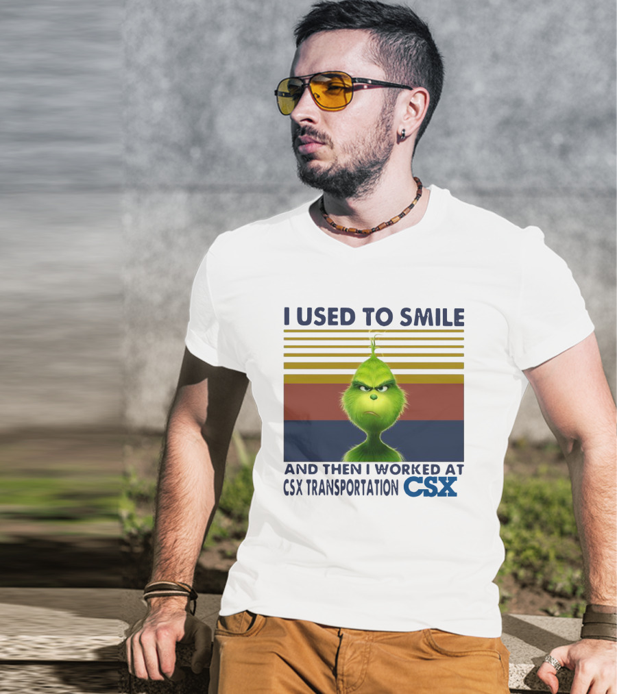 Vintage Grinch I Used To Smile And Then I Worked At CSX Transportation T-Shirt