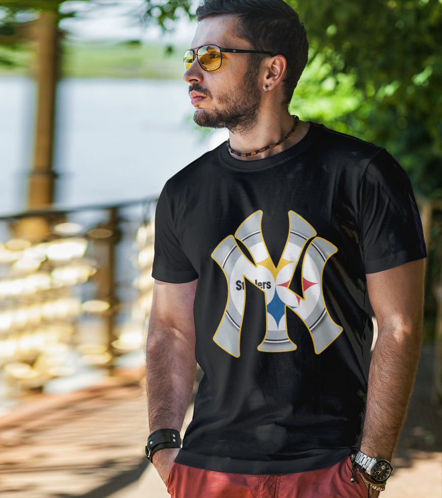 Yankees Steelers New York's Logo Fusion T-Shirt