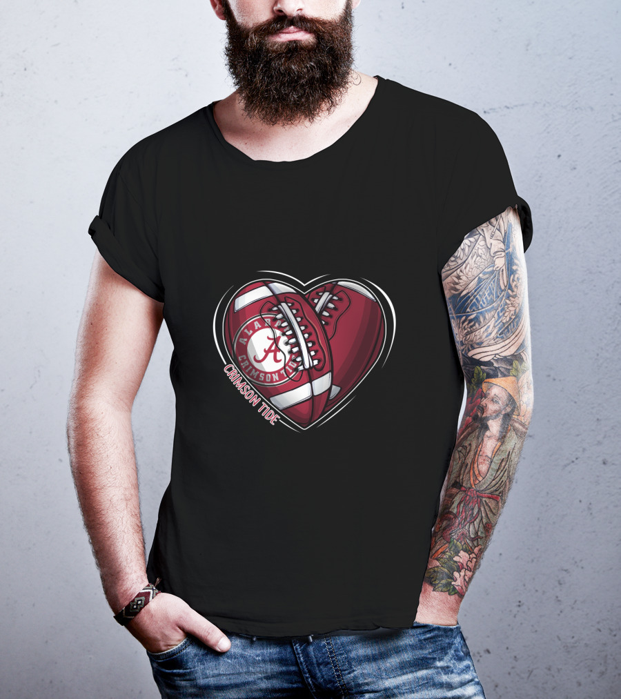 Alabama Crimson Tide Football Heart NCAA T-Shirt
