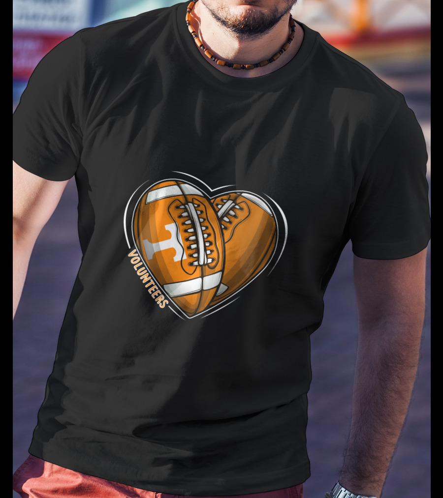 Volunteers Heart-Shaped Football NCAA Tennessee T-Shirt