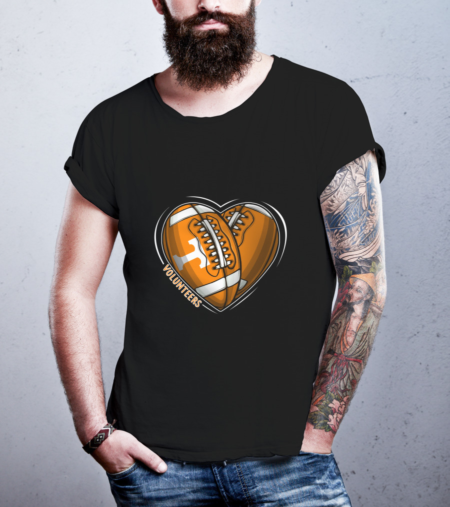 Volunteers Heart-Shaped Football NCAA Tennessee T-Shirt