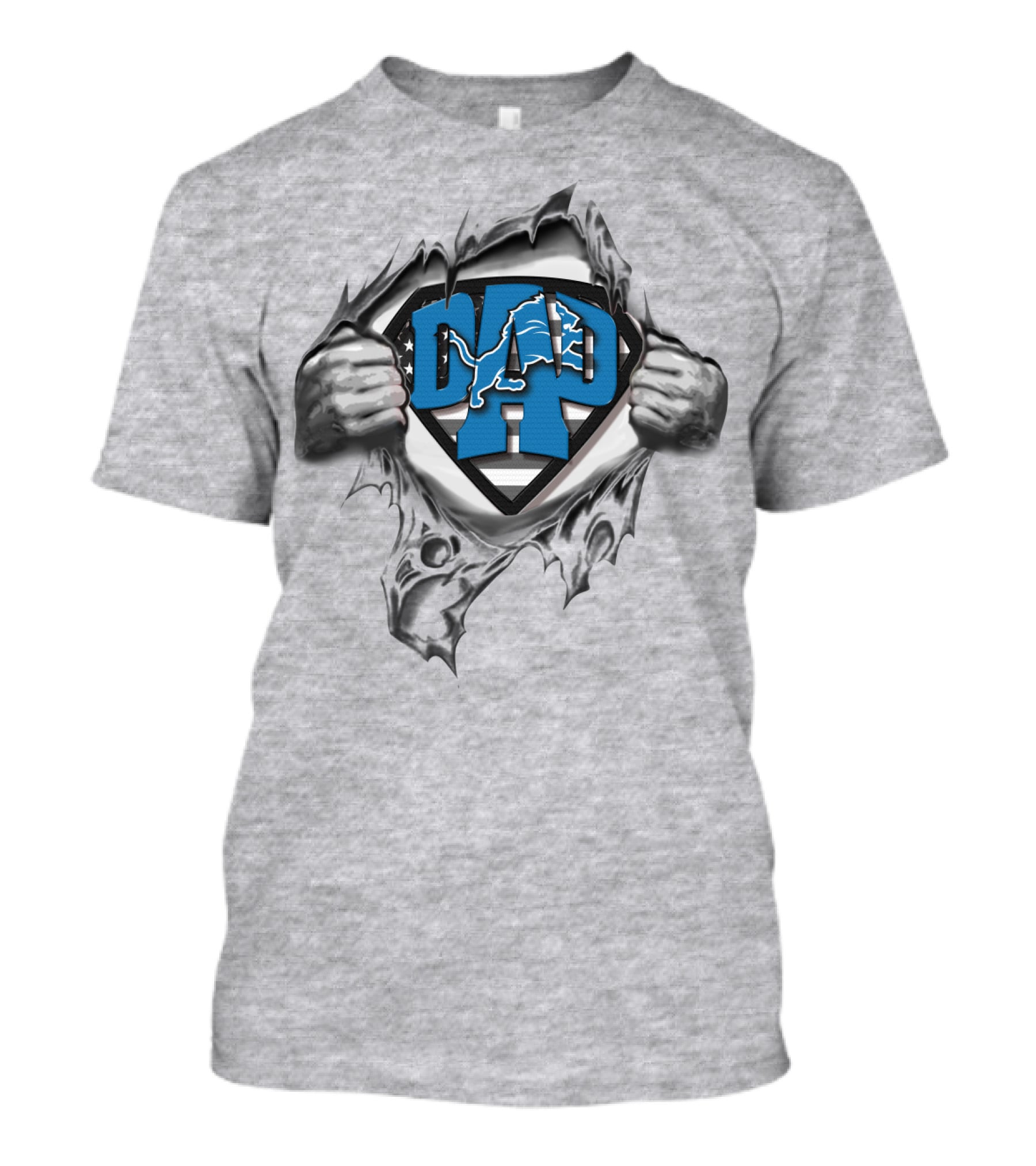 Detroit Lions Superdad Hero Emblem T-Shirt