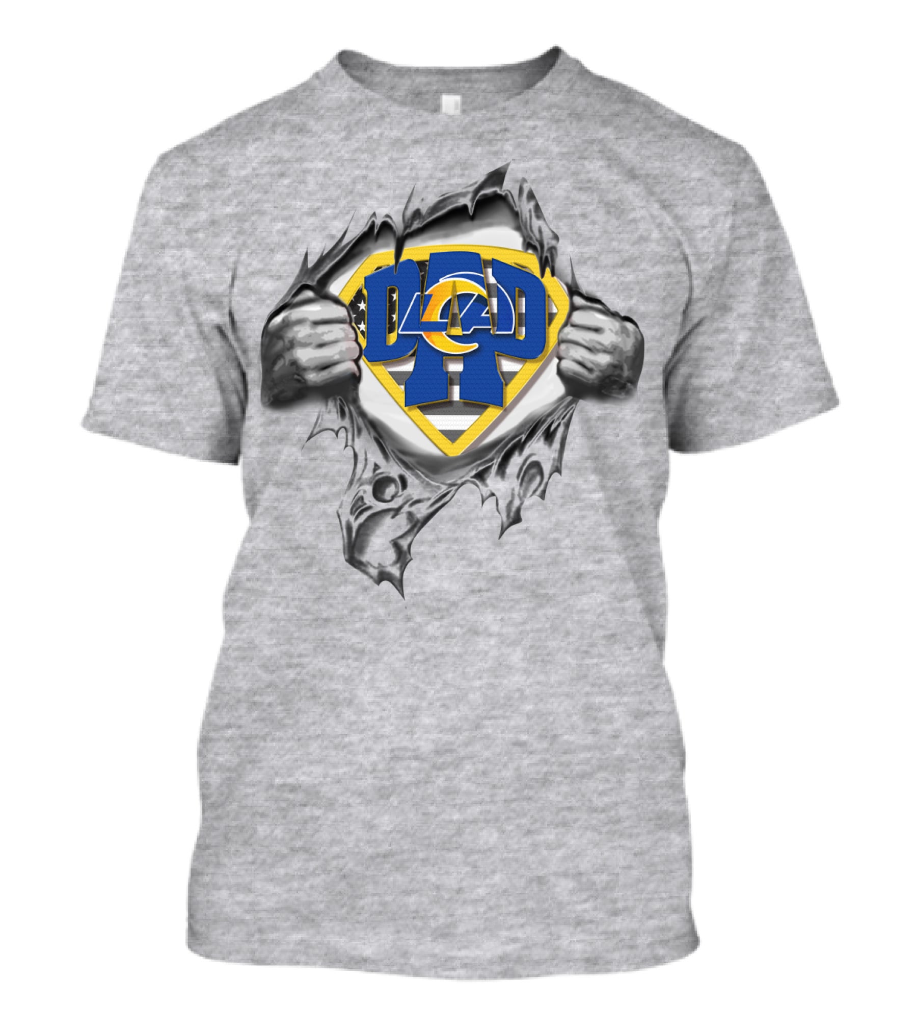 Superdad Rams Fan Dad Los Angeles Logo Burst T-Shirt