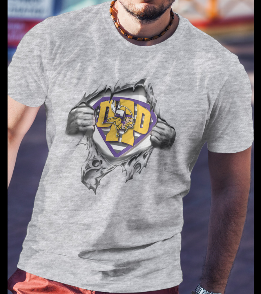Superdad Minnesota Vikings Dad Emblem With Viking T-Shirt