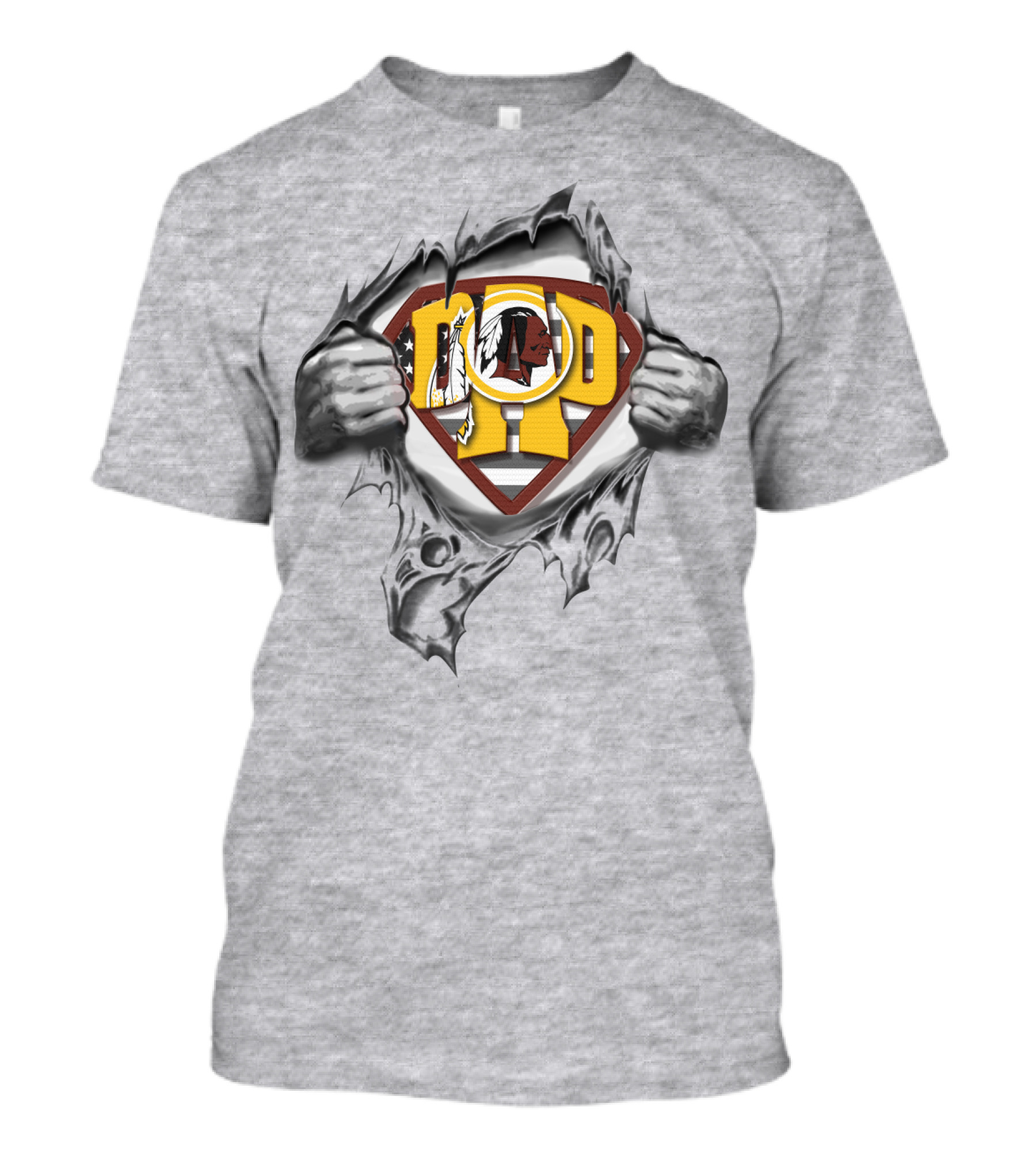 Superdad Washington Redskins Logo Tear Strip T-Shirt