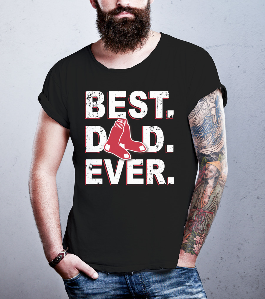 Best Dad Ever Red Sox Socks T-Shirt