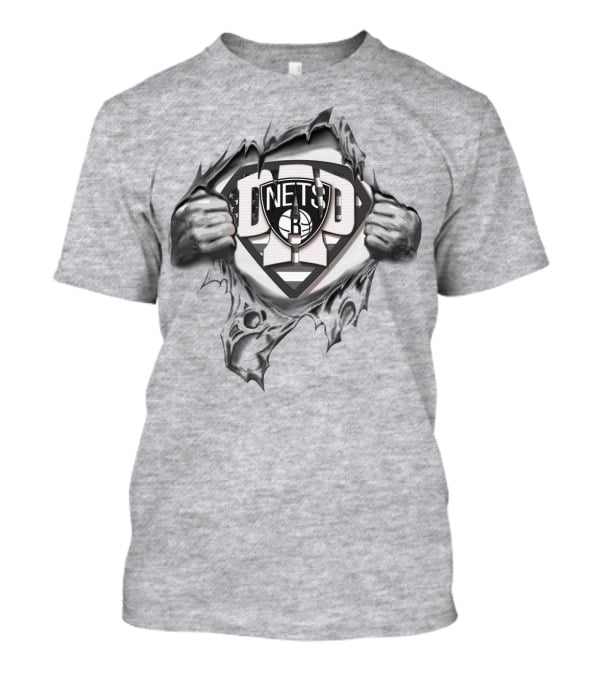 SUPERDAD Brooklyn Nets Logo Superhero Tear T-Shirt