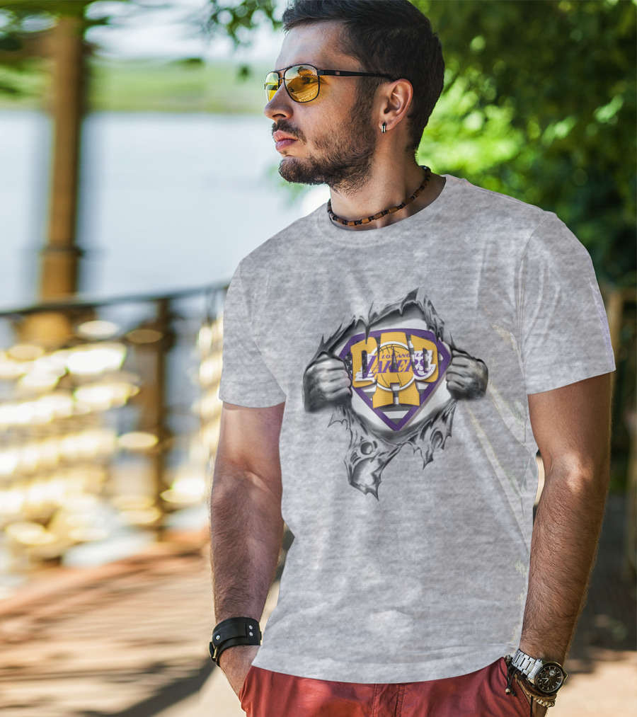 SUPERDAD Los Angeles Lakers Emblem With Heroic Shield T-Shirt