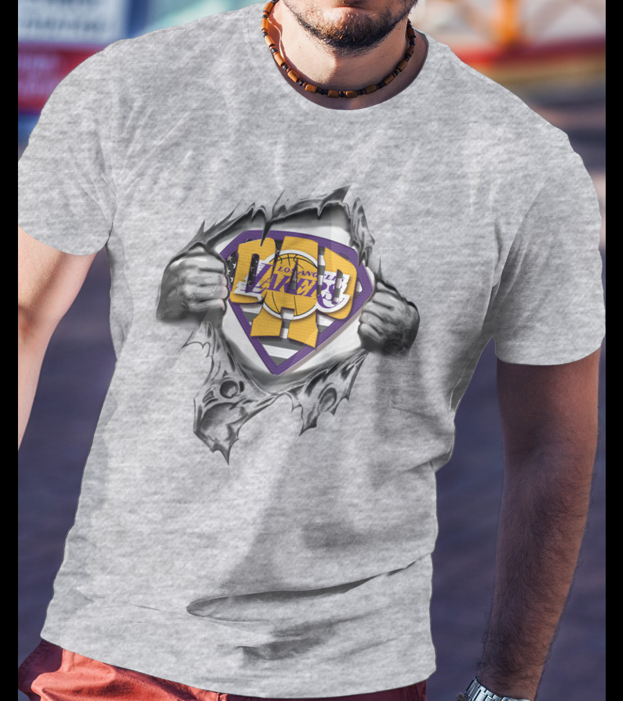 SUPERDAD Los Angeles Lakers Emblem With Heroic Shield T-Shirt