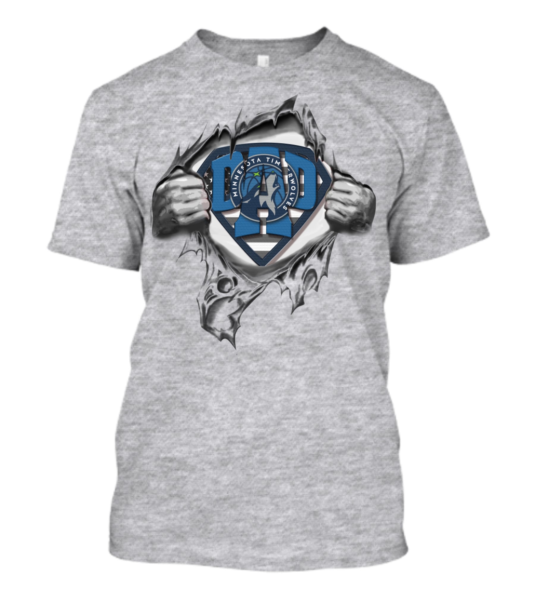 SUPERDAD Minnesota Timberwolves Badge Rip T-Shirt